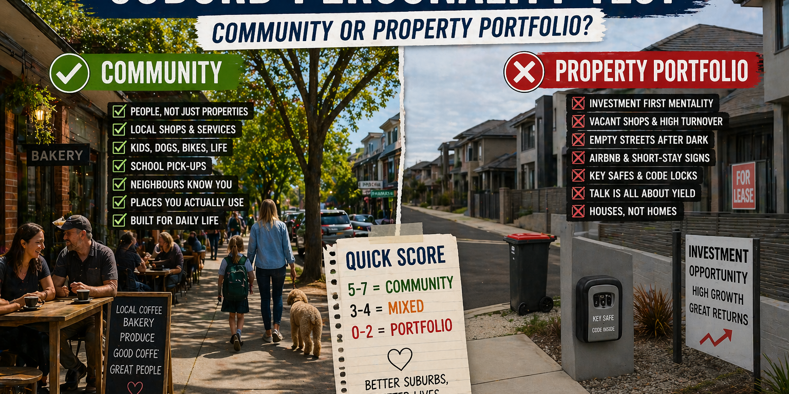 Suburb Personality Test: Community or Property Portfolio?