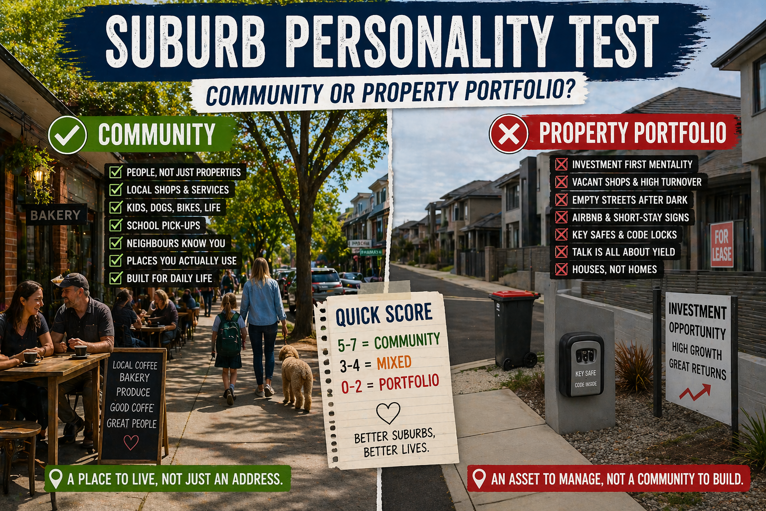 Suburb Personality Test: Community or Property Portfolio?